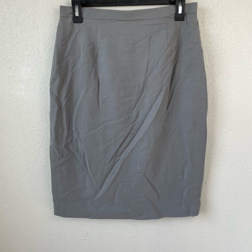 Josephine Chaus Gray Silk Midi Skirt Size 10 EUC